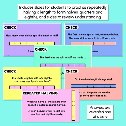 Resource preview 3 for Forming Eighths of a Length - Repeated Halving of Lengths Digital Slides
