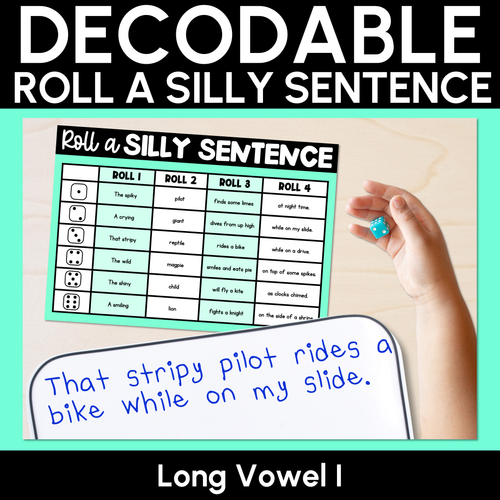 Resource preview 11 for Roll a Silly Sentence CVC/CCVC Words, Consonant Digraphs & Long Vowel Bundle