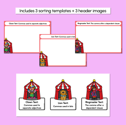 Resource preview 3 for The Great Comma Circus - Commas Activity