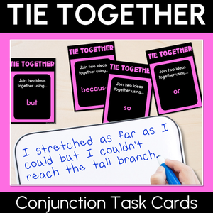 TIE TOGETHER - Conjunction Task Cards - VCOP aligned