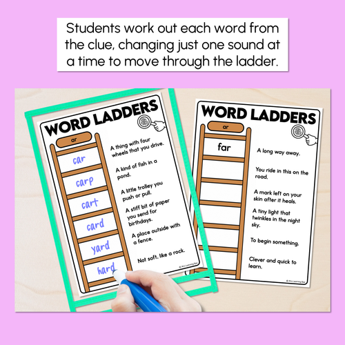 Resource preview 2 for Word Ladders - Find the Clue - R-Controlled AR Words