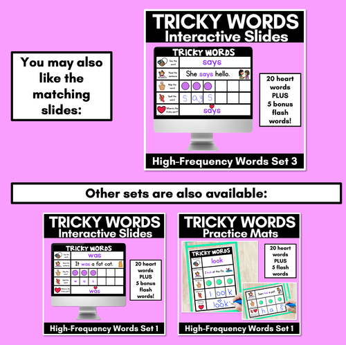 Resource preview 5 for High Frequency Heart Word Practice Activities SET 3- Phonics Centers