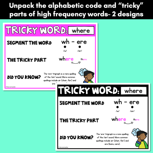 Resource preview 3 for High Frequency Heart Word Posters SET 2 - WORDS WITH TRICKY SPELLINGS