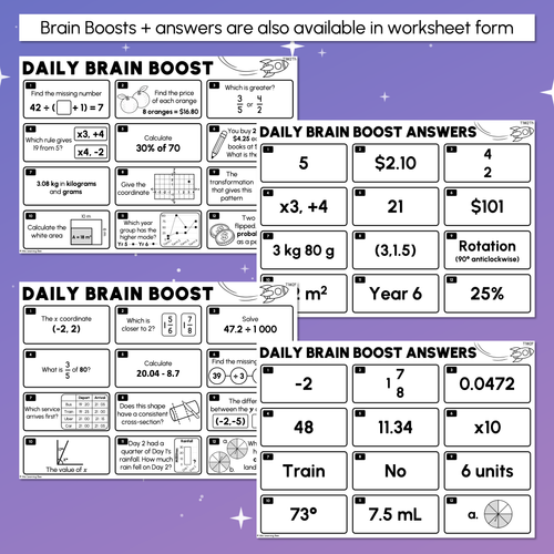 Resource preview 5 for Year 6 Maths Review - Daily Brain Boosts - Set 1