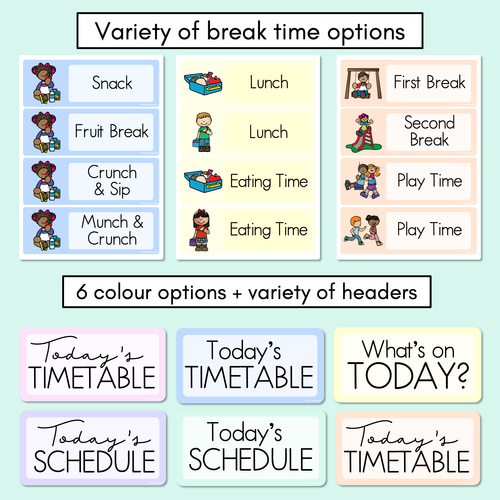 Resource preview 4 for PASTEL CLASSROOM DECOR - Editable Visual Timetable