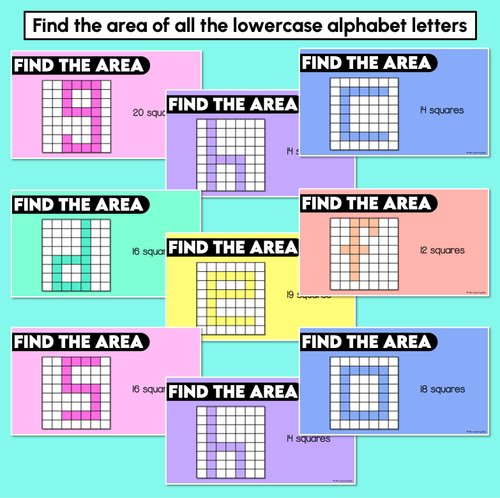 Resource preview 3 for Find the Area – Alphabet Digital Slides