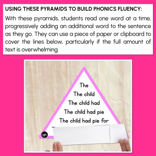 Resource preview 3 for LONG VOWEL I WORDS - Decodable Sentences Pyramids - Phonics Fluency