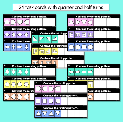 Resource preview 3 for Rotating Pattern Task Cards with Half & Quarter Turns