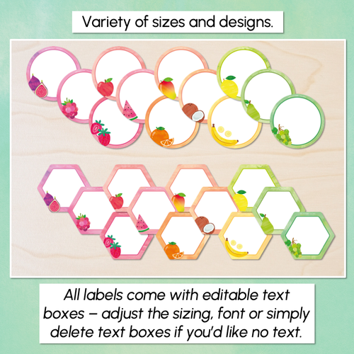 Resource preview 2 for Editable Labels - The Tutti Frutti Collection - Colourful Classroom Decor