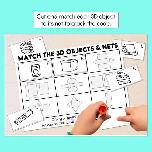 Resource preview 2 for 3D Objects and Nets - Matching Activity