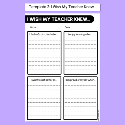 Resource preview 4 for How I Learn - Student Voice & Get to Know You Activity