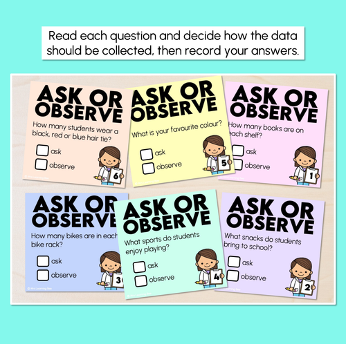 Resource preview 2 for Ask or Observe? - Collecting Data Task Cards