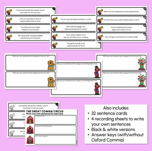 Resource preview 4 for The Great Comma Circus - Commas Activity