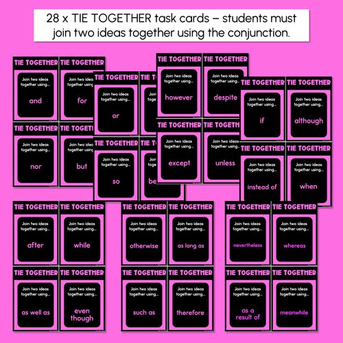 Resource preview 2 for TIE TOGETHER - Conjunction Task Cards - VCOP aligned