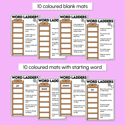 Resource preview 3 for Word Ladders - Find the Clue - R-Controlled AR Words