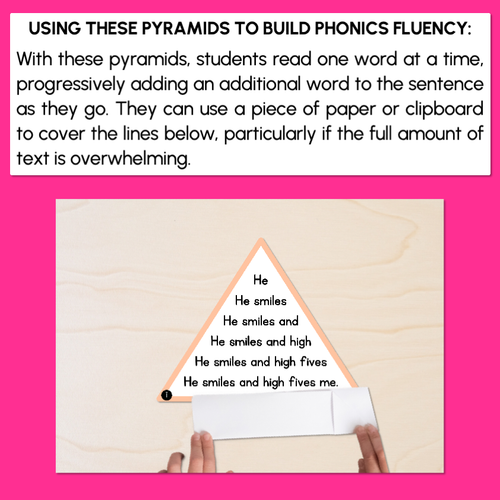 Resource preview 3 for LONG VOWEL I WORDS - Decodable Sentences Pyramids - Phonics Fluency