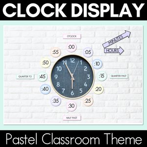 PASTEL CLASSROOM DECOR Clock Display