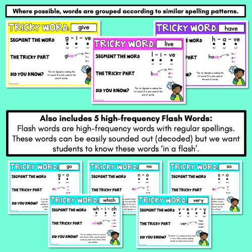 Resource preview 2 for High Frequency Heart Word Posters SET 2 - WORDS WITH TRICKY SPELLINGS