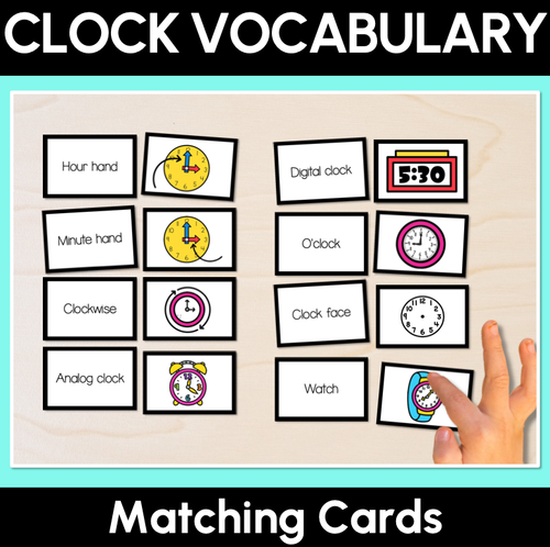 Resource preview 1 for Clock Vocabulary – Matching Cards