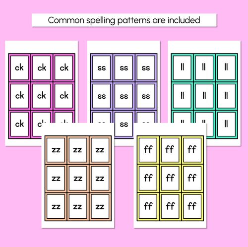 Resource preview 4 for LL, SS, FF, ZZ, CK, DOUBLE CONSONANT BINGO - Consonant Digraphs Game