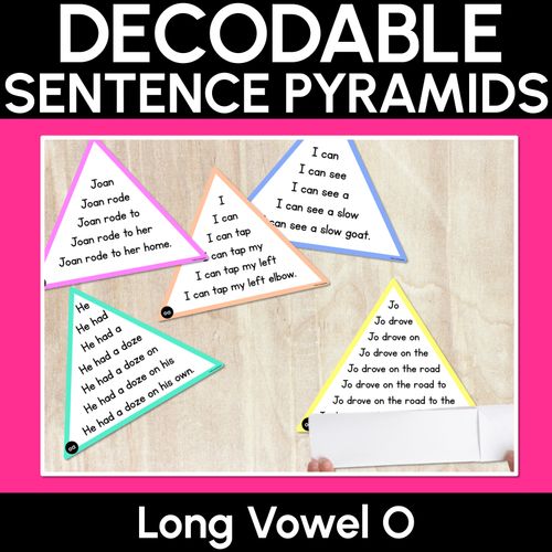 Resource preview 1 for LONG VOWEL O WORDS - Decodable Sentences Pyramids - Phonics Fluency