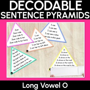 LONG VOWEL O WORDS - Decodable Sentences Pyramids - Phonics Fluency