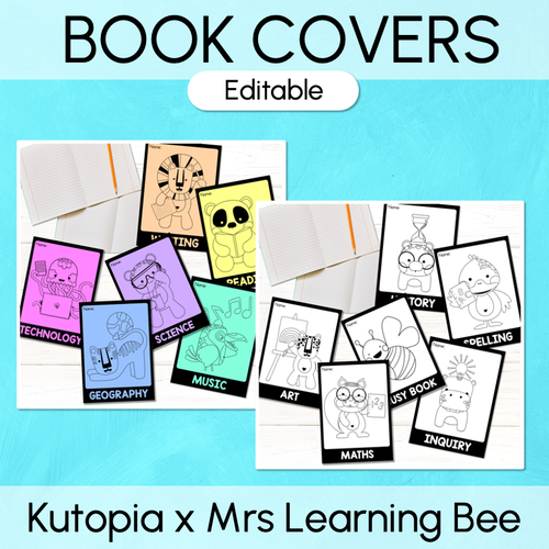Resource preview 1 for Editable Subject Book Covers - The Kutopia Collection