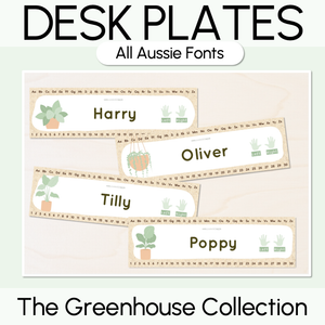 Student Desk Plates - The Greenhouse Collection - Natural Classroom Decor
