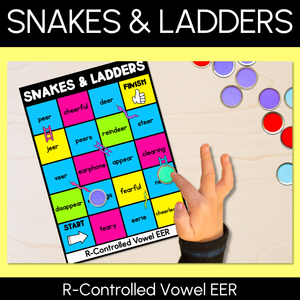Phonics Game for R-Controlled EER Words - Snakes & Ladders