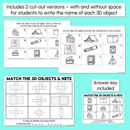 Resource preview 3 for 3D Objects and Nets - Matching Activity