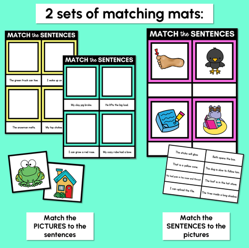 Resource preview 3 for Long Vowel O Decodable Sentences Mats - Read & Match