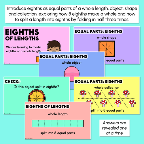 Resource preview 2 for Eighths of Lengths - Equal Parts Digital Slides