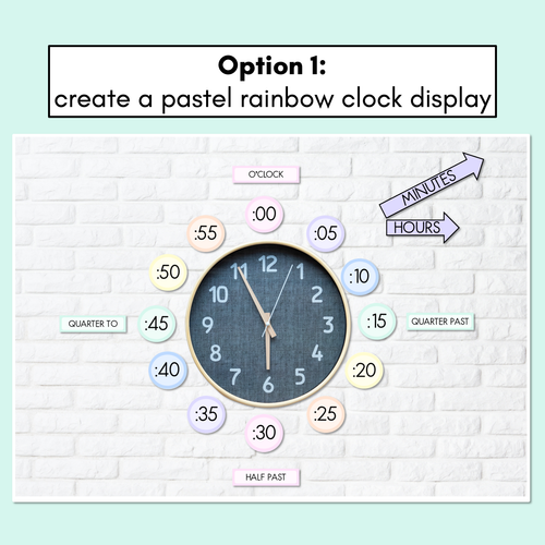 Resource preview 2 for PASTEL CLASSROOM DECOR Clock Display