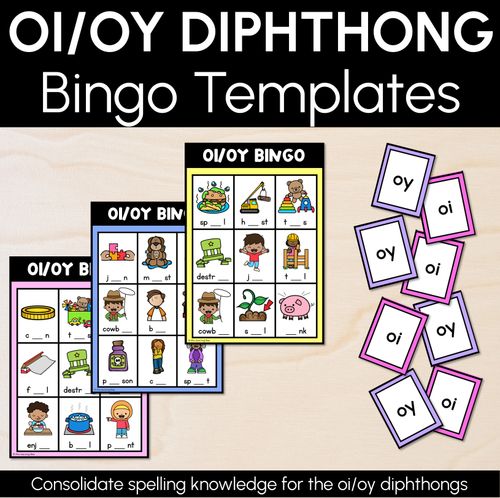 Resource preview 1 for OI / OY SOUND BINGO - Ways to spell the diphthong /oi/ phoneme