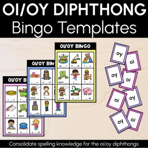 OI / OY SOUND BINGO - Ways to spell the diphthong /oi/ phoneme