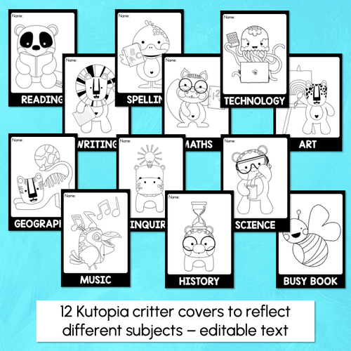 Resource preview 2 for Editable Subject Book Covers - The Kutopia Collection