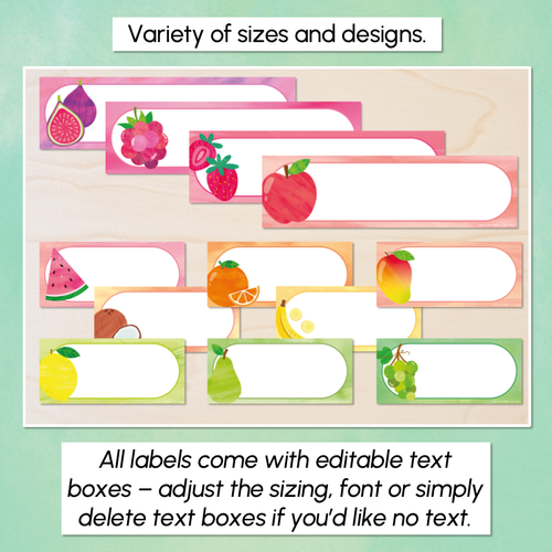 Resource preview 4 for Editable Labels - The Tutti Frutti Collection - Colourful Classroom Decor