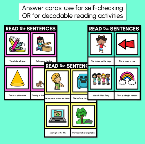 Resource preview 4 for Long Vowel O Decodable Sentences Mats - Read & Match