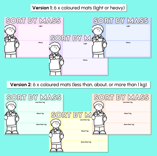 Resource preview 3 for Sort by Mass - Estimating Mass Sorting Mats