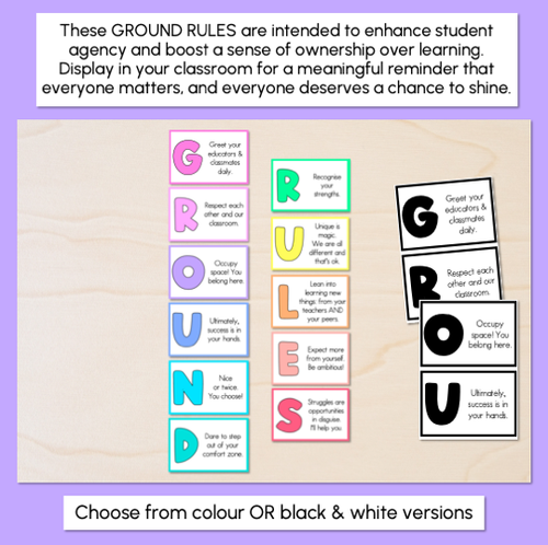 Resource preview 2 for Ground Rules - Classroom Expectations Display