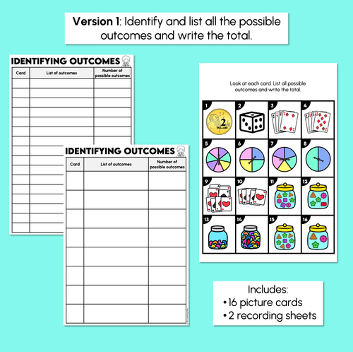Resource preview 3 for Identifying Outcomes - Chance Task Cards