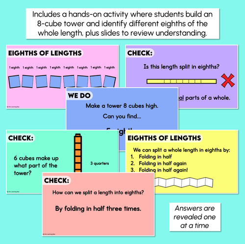 Resource preview 3 for Eighths of Lengths - Equal Parts Digital Slides