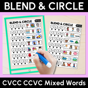 Blend & Circle - Mixed CVCC CCVC Words Blending Mats