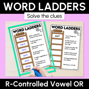 Word Ladders - Find the Clue - R-Controlled OR Words