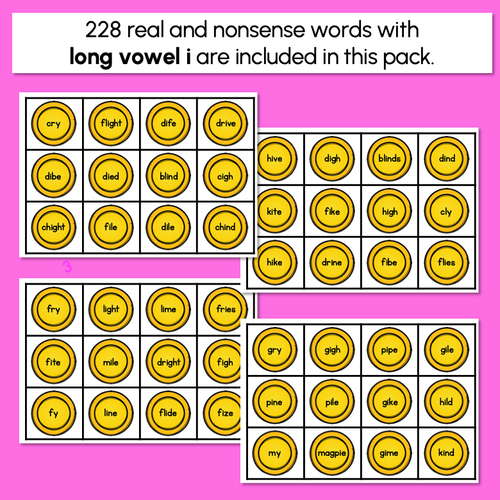 Resource preview 3 for Real and Nonsense Long Vowel I Words - Phonics Game - BURIED TREASURE