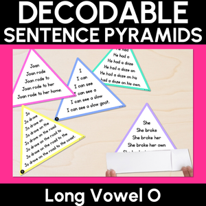 LONG VOWEL O WORDS - Decodable Sentences Pyramids - Phonics Fluency