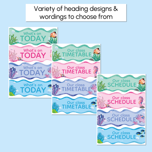 Resource preview 5 for Editable Visual Timetable or Class Schedule - The Sea of Wonder Collection - Calming Classroom Decor