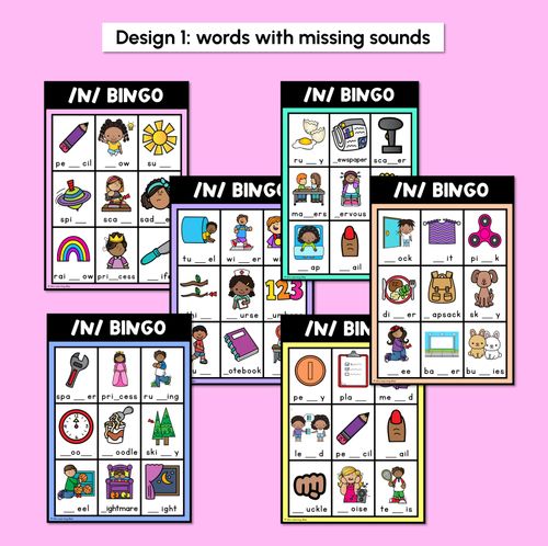 Resource preview 2 for N SOUND BINGO - Ways to spell the /n/ phoneme