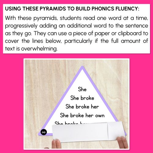 Resource preview 3 for LONG VOWEL O WORDS - Decodable Sentences Pyramids - Phonics Fluency