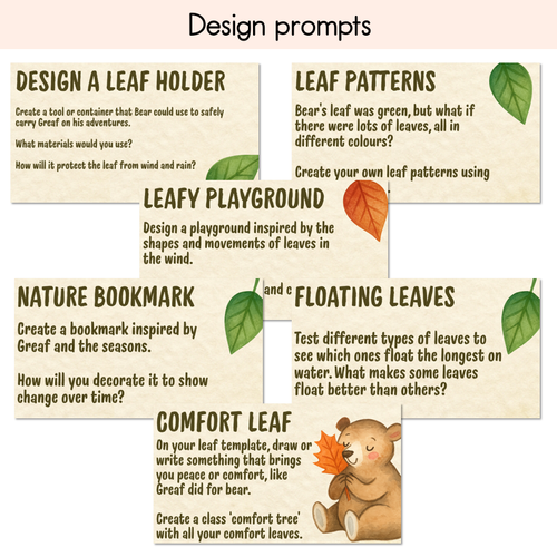 Resource preview 3 for A Leaf Called Greaf Writing, Maths & Design Prompt Editable Slides - Book Week 2025